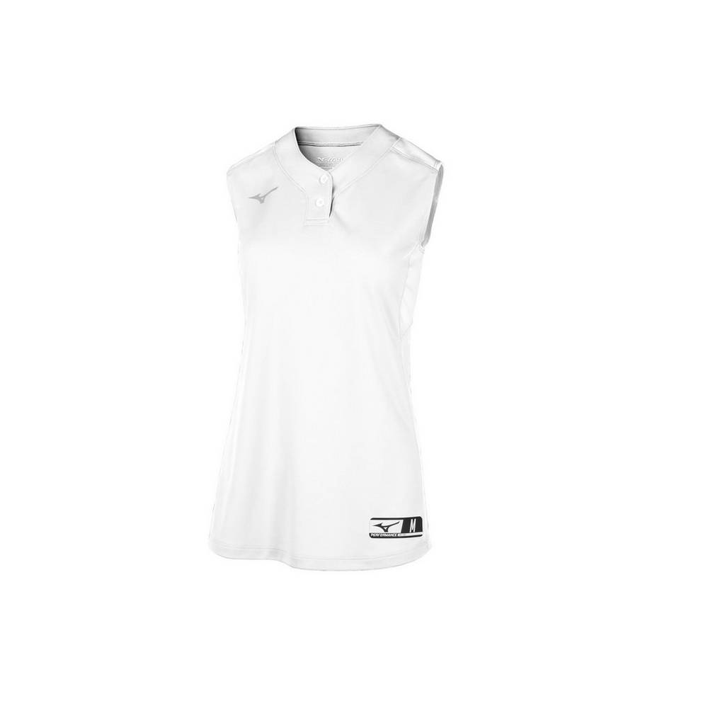 Jersey Mizuno Softball Aerolite 2-Button Sleeveless Para Mujer Blancos 4398725-VR